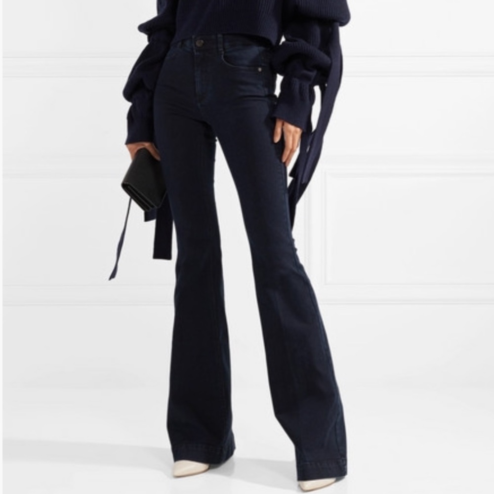 Stella McCartney Flare Navy Blue Jeans, high rise, size 26, gently worn